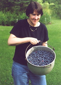 Joanie with blueberries